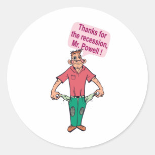 Bedankt voor de recessie, mijnheer Powell Ronde Sticker