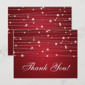 Bedankt voor de rode sprankelende lijnen briefkaart (Voorkant / Achterkant)