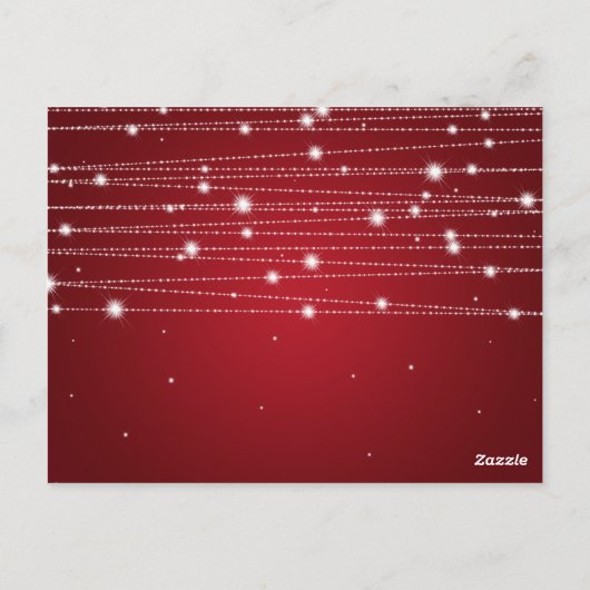 Bedankt voor de rode sprankelende lijnen briefkaart (Achterkant)