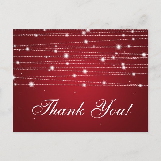 Bedankt voor de rode sprankelende lijnen briefkaart (Voorkant)