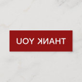 Bedankt voor de Rode Witte Typografie Mini Visitekaartje (Achterkant)