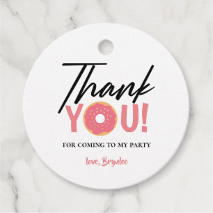 Bedankt voor de roze Doughnut Theme Party Bedankjes Labels