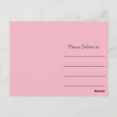 Bedankt voor de roze en groene bloemen briefkaart (Achterkant)