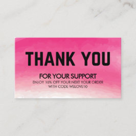 Bedankt voor de roze korting op Waterverf Business Visitekaartje