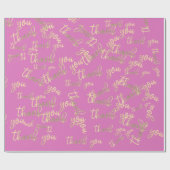 Bedankt voor de roze Kraft Gold bruiloft. Cadeaupapier (Vlak)