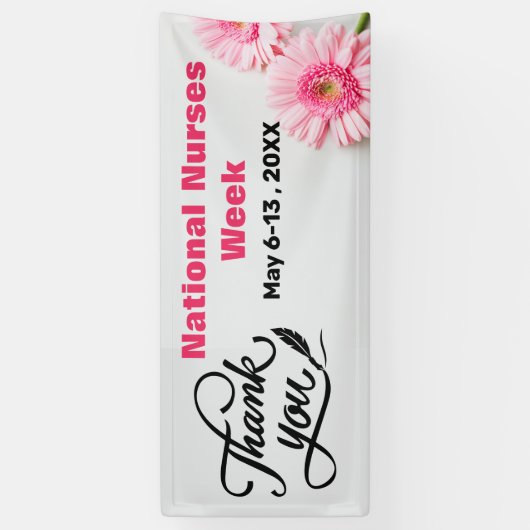 Bedankt voor de roze Nationale Verpleegkundigen We Spandoek (Verticaal)