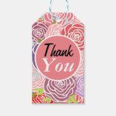 Bedankt voor de roze waterverf bloemen cadeaulabel (Voorkant)
