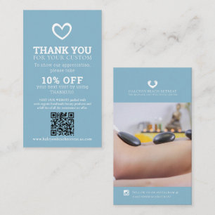 Bedankt voor de schoonheidsfoto-promo. Herhaal de  Visitekaartje