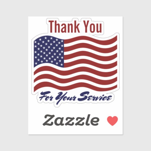 Bedankt voor de service American Flag Veteran Sticker (Vel)