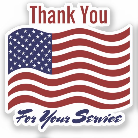 Bedankt voor de service American Flag Veteran Sticker (Voorkant)