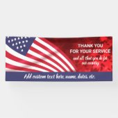 Bedankt voor de service, Patriottic USA Flag Custo Spandoek (Horizontaal)