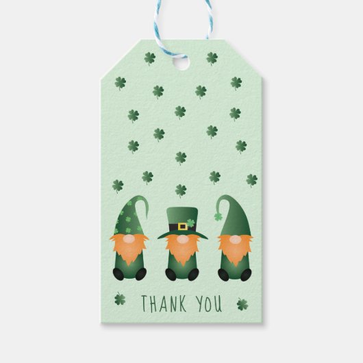 Bedankt voor de St Patricks Day Gnome Cadeaulabel (Voorkant)