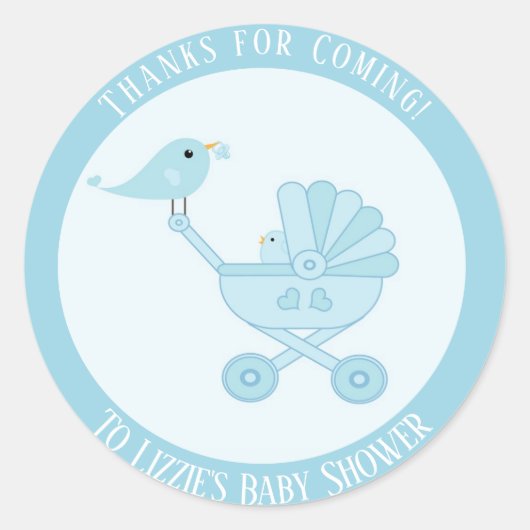 Bedankt voor de Sticker van het Baby shower van de (Voorkant)
