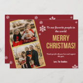 Bedankt voor de Support Multi Photo Christmas Kaar Kaart (Voorkant / Achterkant)