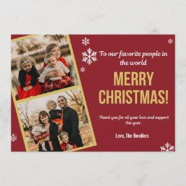 Bedankt voor de Support Multi Photo Christmas Kaar Kaart