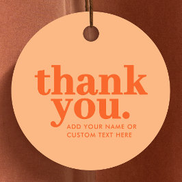 Bedankt voor de tags | Retro  Perzik Sinaasappel Bedankjes Labels