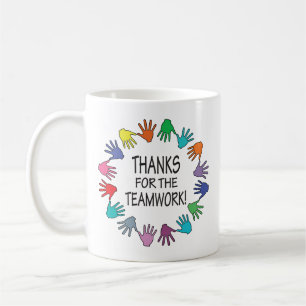 Bedankt voor de Teamwork Handen Waardering Koffiemok