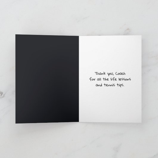 Bedankt voor de tenniscoach kaart (Binnen)