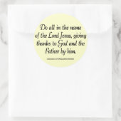 Bedankt voor de Thanksgiving van de vader Colossia Ronde Sticker (Tas)