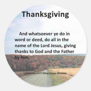 Bedankt voor de Thanksgiving van de vader Colossia Ronde Sticker