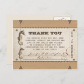 Bedankt voor de  tickets voor bruiloften briefkaart (Voorkant / Achterkant)