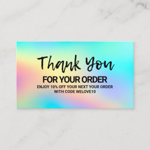 Bedankt voor de Trendy Color Holo instagram Kortin Visitekaartje