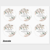 Bedankt voor de tropische Floral Pampas Grass, Fea Ronde Sticker (Vel)