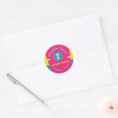 Bedankt voor de Tropische Pool Party Birthday Ronde Sticker (Envelop)