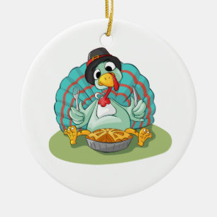 Bedankt voor de Vegans Thanksgiving Holiday Turkij Keramisch Ornament