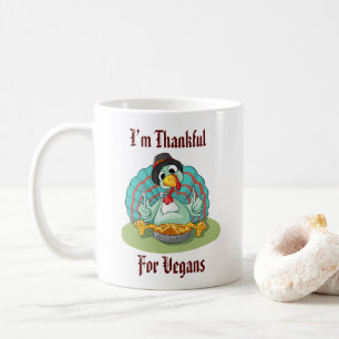 Bedankt voor de Vegans Thanksgiving Holiday Turkij Koffiemok