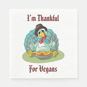 Bedankt voor de Vegans Thanksgiving Holiday Turkij Servet