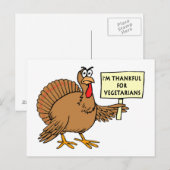Bedankt voor de vegetariërs feestdagenkaart (Voorkant / Achterkant)