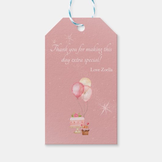 Bedankt voor de verjaardag cadeaulabel (Voorkant)