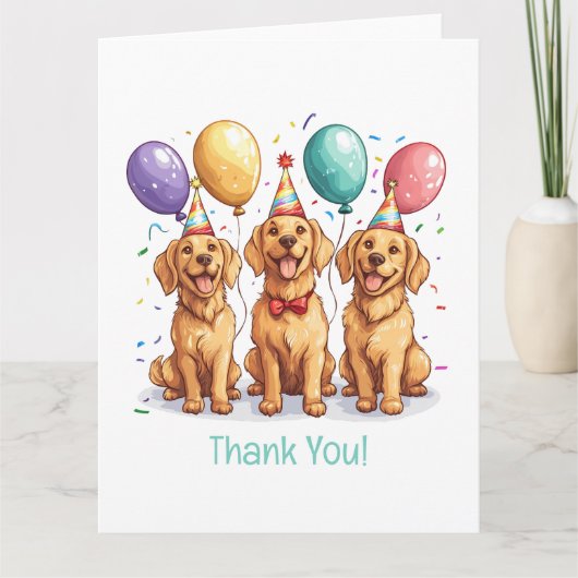 Bedankt voor de verjaardag Golden Retriever Dogs (Voorkant)