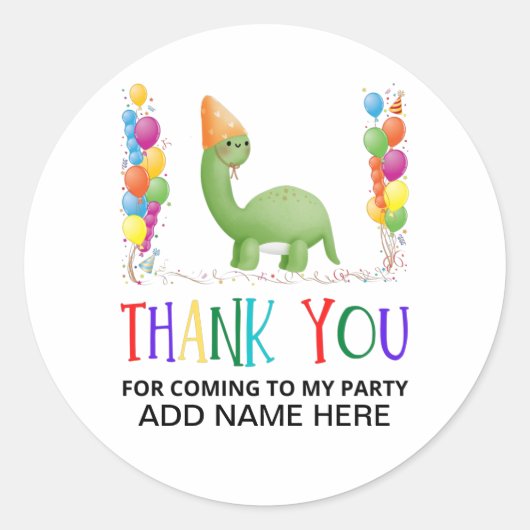 Bedankt voor de verjaardag ronde sticker (Voorkant)