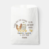 Bedankt voor de verjaardag van Coming Chicken Boer Bedankzakje (Voorkant)
