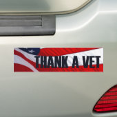 Bedankt voor de Vet American Flag Bumpersticker (Op auto)