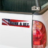 Bedankt voor de Vet American Flag Bumpersticker (Op Truck)