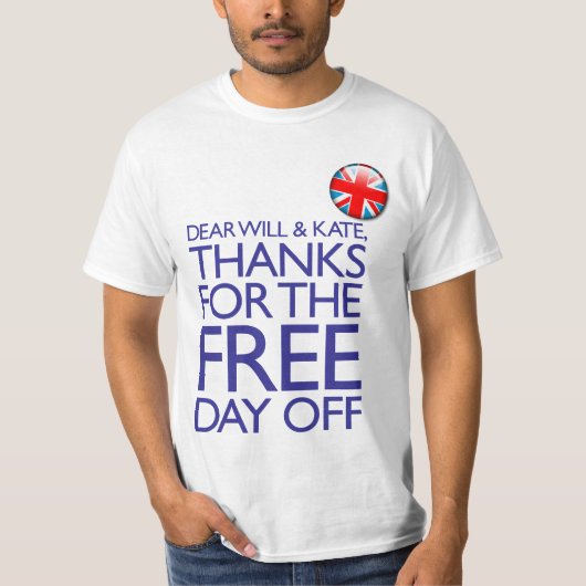 Bedankt voor de vrije dag t-shirt (Voorkant)