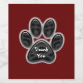 Bedankt voor de waardering van Black Paw Print Hon Wijn Etiket (Enkel label)