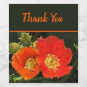 Bedankt voor de waardering van Bright Cactus Flowe Wijn Etiket (Enkel label)