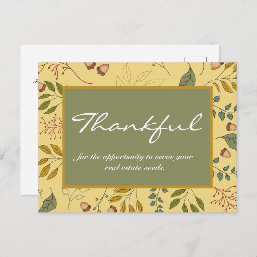 Bedankt voor de waardering van clients voor onroer feestdagenkaart (Voorkant / Achterkant)