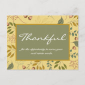 Bedankt voor de waardering van clients voor onroer feestdagenkaart (Voorkant)