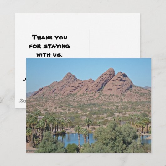 Bedankt voor de waardering van de gastwoestijn briefkaart (Voorkant / Achterkant)