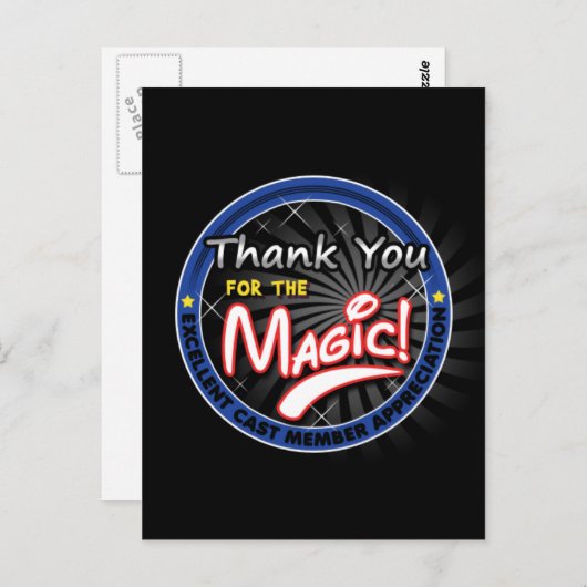 Bedankt voor de waardering van het Magisch - Gegot Briefkaart (Voorkant / Achterkant)