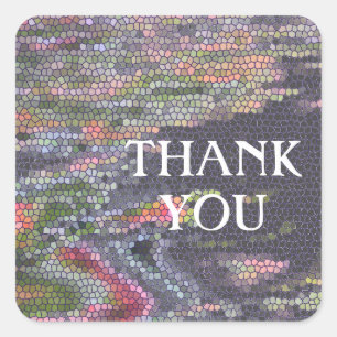 Bedankt voor de waardering van het pastel Mosaic T Vierkante Sticker