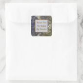 Bedankt voor de waardering van leraar Blue Gold Sw Vierkante Sticker (Tas)