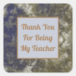 Bedankt voor de waardering van leraar Blue Gold Sw Vierkante Sticker
