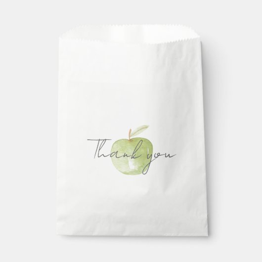 Bedankt voor de waterverf groene appel bedankzakje (Voorkant)