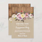 Bedankt voor de Waterverf van Burlap Wood Kaart (Voorkant / Achterkant)